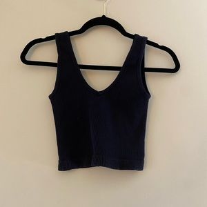 COPY - SIZE SMALL RIBBED STRETCHY NAVY REVERSIBLE TANK TOP GREAT CONDITION